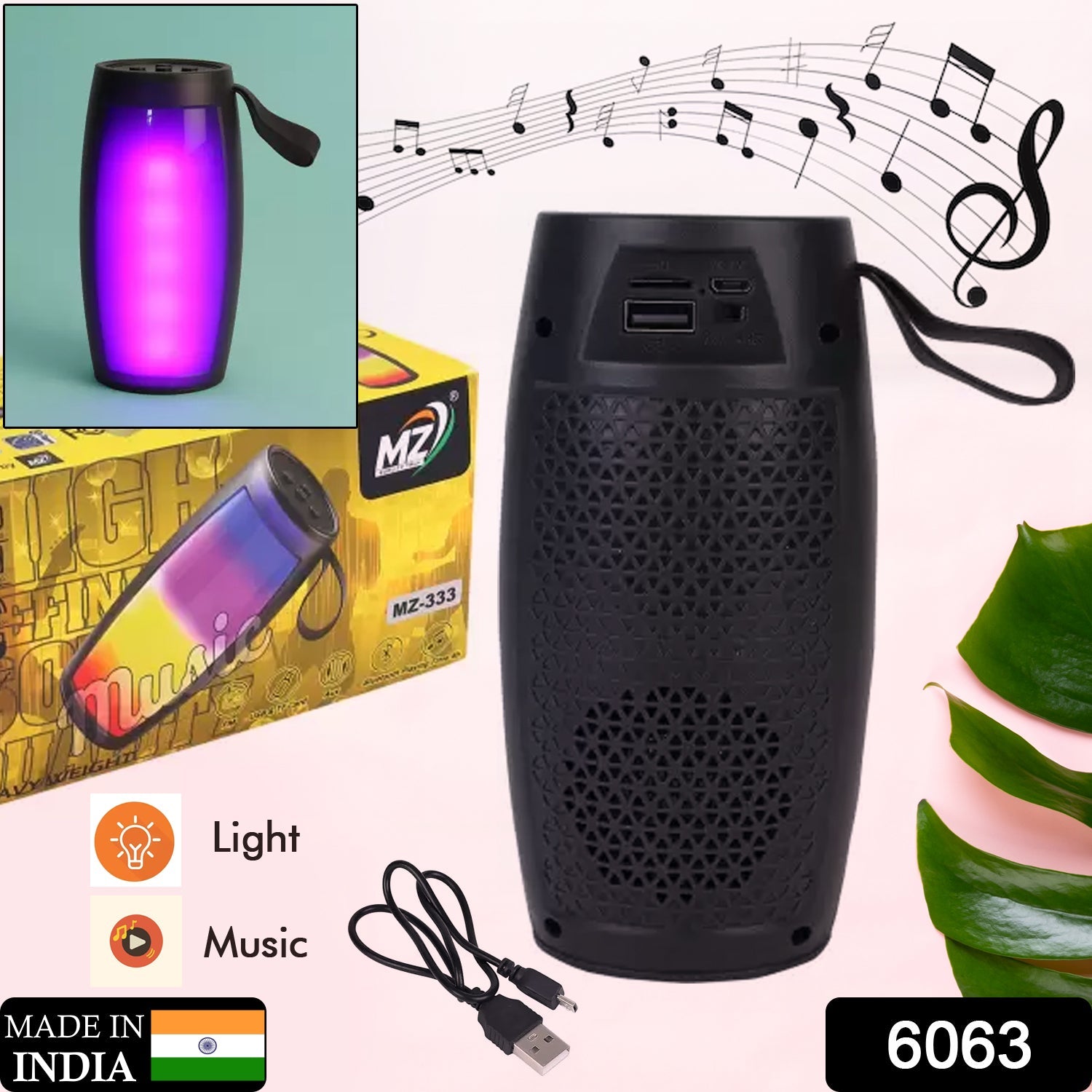 6063 Wireless Bluetooth Speaker Disco light Speaker For Traveling , Party , Home & Office Use Best Speaker DeoDap 6063 Wireless Bluetooth Speaker Disco light Speaker For Traveling , Party , Home & Office Use Best Speaker DeoDap
